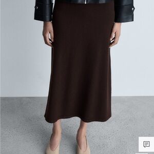 Mango ribbed midi skirt